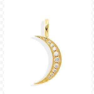 MELINDA MARIA - DOUBLE SIDED MOON NECKLACE CHARM IN GOLD